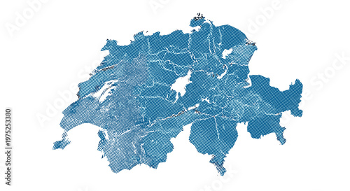 Detailed map of switzerland showing its borders and regions