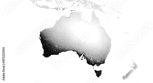 Black and white silhouette of australia map