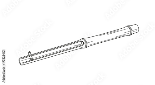 Detailed illustration of a rifle barrel with gas block and pin, isolated on white background