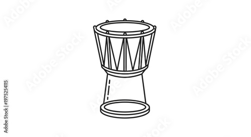 Djembe Drum Outline Icon - African Percussion Instrument