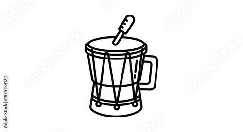 Djembe Drum Icon, African Percussion Instrument, Vector Illustration