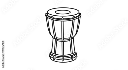 Djembe Drum Outline Icon Vector Illustration
