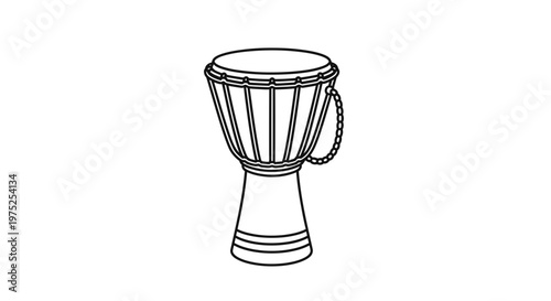 Djembe Drum Outline Icon - Traditional African Percussion Instrument
