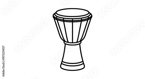Djembe Drum Outline Icon Vector Illustration