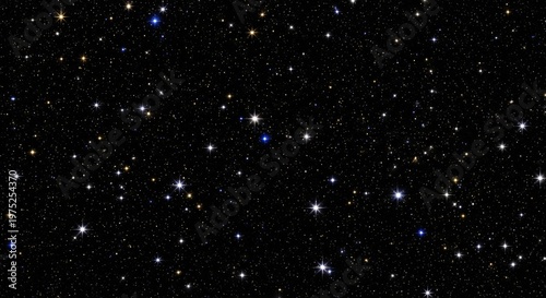 Infinite celestial sphere with stars scattered across the night canvas shining bright