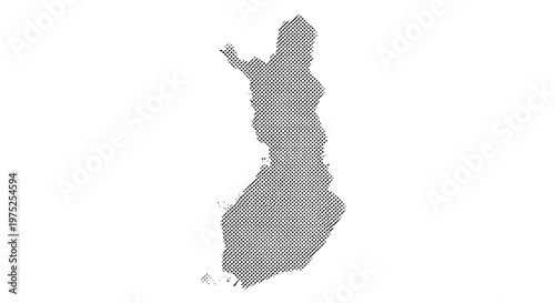 Silhouette of the country finland with detailed textured surface