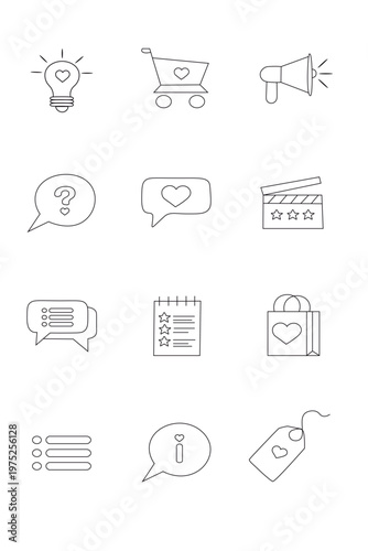 set de iconos lineales para redes 