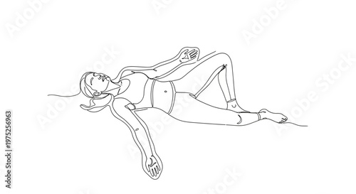 Woman Relaxing on Floor, Yoga Pose, Meditation, Calmness, Mindfulness, Wellness