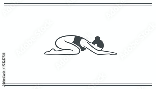 Woman in Child's Pose yoga, relaxing, meditation, healthy lifestyle, wellness