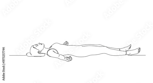 Woman lying down in Savasana pose, corpse pose, yoga, meditation, relaxation, peace