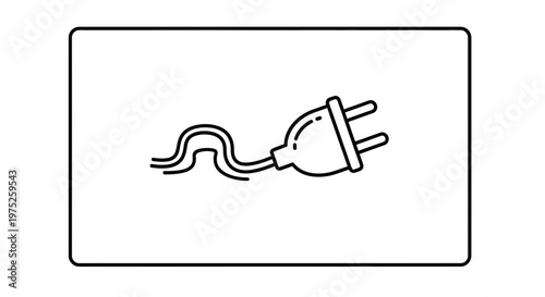 Power Plug Icon with Cord