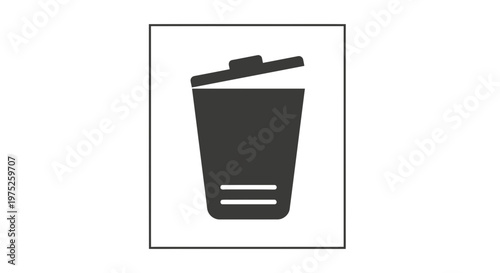 Recycle Bin Icon, Trash Can Symbol, Waste Management and Cleanup Concept