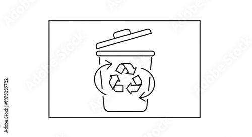 Recycling bin icon with arrows and recycle symbol, clean environment concept