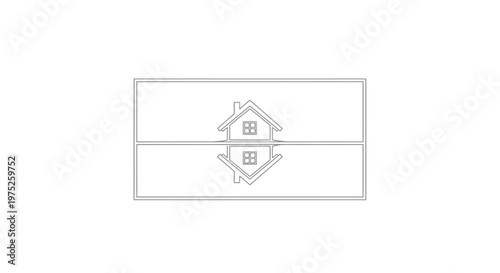 Reflected House Outline Symbolizing Real Estate and Property Investment