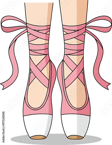 Pink ballet shoes with ribbons on womans feet in soft pastel lighting for dance advertising Transparent Background
