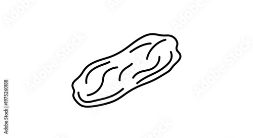 Simple Doodle of a Raisin, Dried Grapes, Isolated on White Background