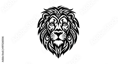 Tribal Lion Head Tattoo Design - Majestic Animal Symbol