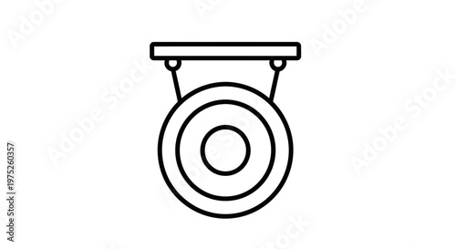 Simple Gong Icon Vector Illustration