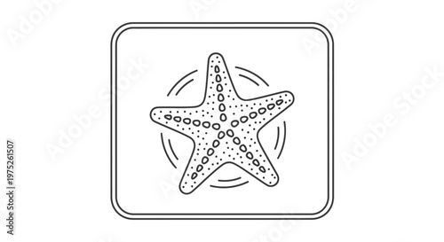 Simple Starfish Icon Outline Vector Illustration
