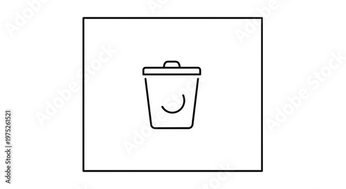 Simple Trash Can Icon, Delete Symbol, Recycle Bin Outline, Clean Design