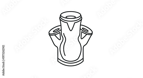 Stylized illustration of a plant pot with three openings for planting