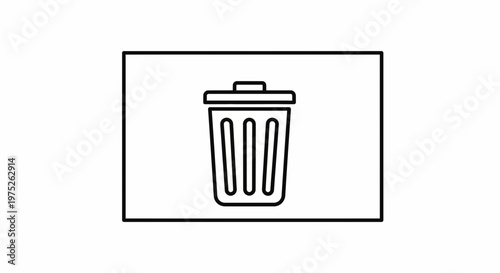 Trash Can Icon on White Background, Delete Symbol, Recycle Bin Graphic