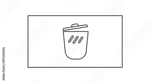 Trash Can Icon, Delete Symbol, Waste Bin Outline Graphic