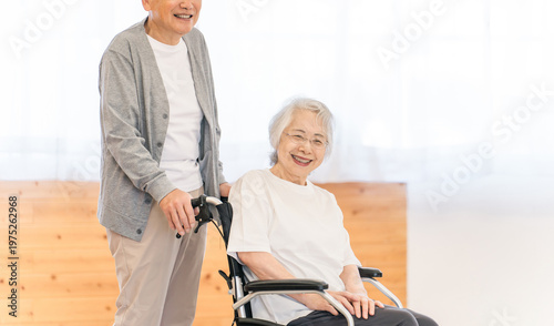 Elderly people, senior couples, and women in wheelchairs residing in nursing homes and care facilities.