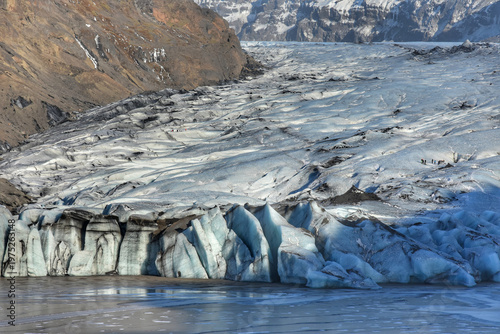 Foto Scenic view of calving Sólheimajökull outlet glacier in southern Iceland