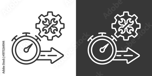 Repair Time Icon Set Vector Collection Isolated In Black And White
