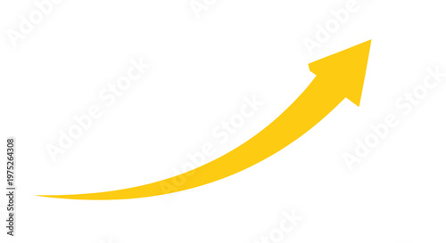 Yellow arrow graphic showing upward trend and growth