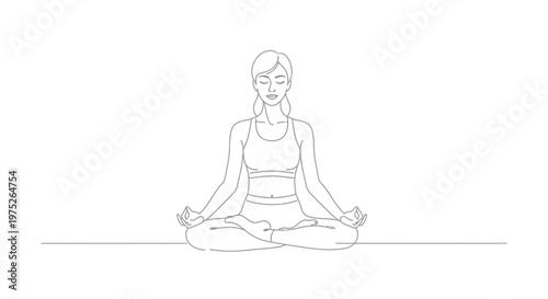 Woman Meditating in Lotus Pose, Yoga, Mindfulness, Zen, Relaxation, Healthy Lifestyle
