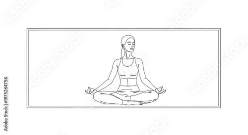 Woman Meditating in Lotus Pose, Yoga, Zen, Mindfulness, Inner Peace, Healthy Lifestyle
