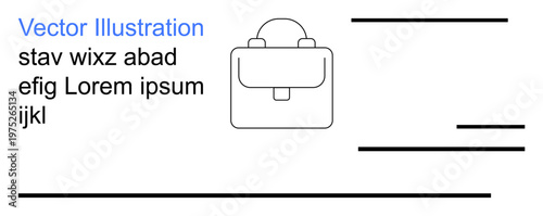 Business branding, office design, corporate identity, stationery concepts, digital templates, graphic design. Minimalist business card layout with a briefcase icon and placeholder text. Business