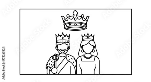 King and Queen with Crown, Royal Couple, Royalty, Monarchy, Power, Leadership, Medieval, Fantasy