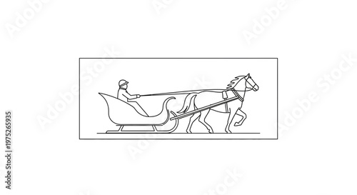 Horse Drawn Sleigh Ride in Winter