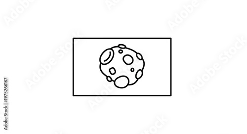 Hand-drawn Asteroid Icon with Craters on White Background