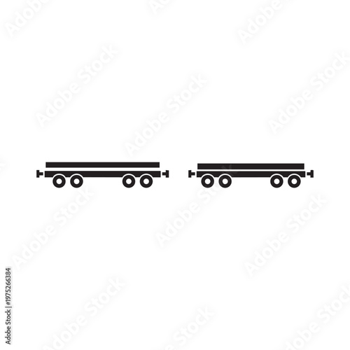 A pair of truck trailers side by side
