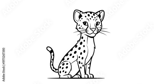 A cute cartoon snow leopard illustration.