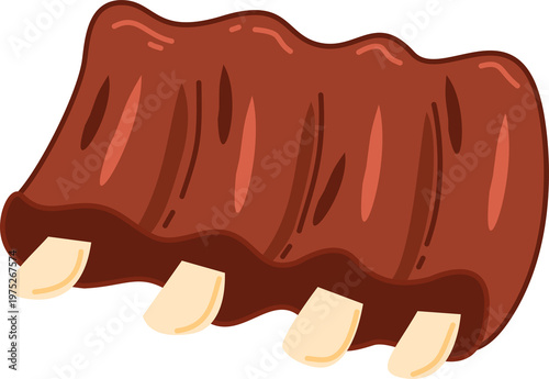 Картината върху платно bbq ribs cartoon icon steak