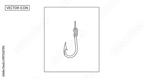 Fishing Hook Icon Vector Illustration