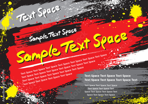 黒ベースに赤とグレーと黄色のペンキを塗った背景
