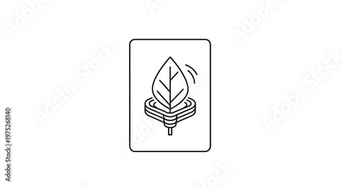 Eco-friendly 3D printing icon with leaf symbol
