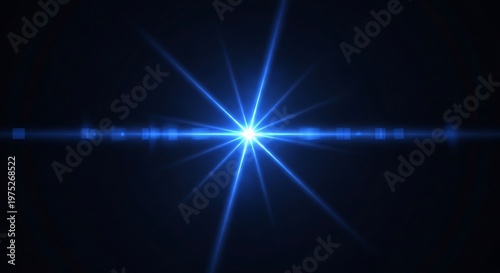 Glowing Blue Starburst on Dark Background