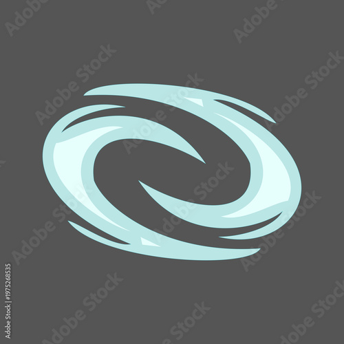 Abstract blue swirl portal or galaxy spiral vector. Cosmic energy vortex or motion speed element. Minimalist circular graphic illustration