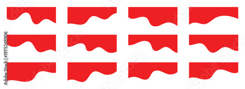 Abstract header border shapes for website banners and page dividers in red colors. Divider icons set use for banners, dividers, headers, backgrounds, decorative elements, website and more. Eps10