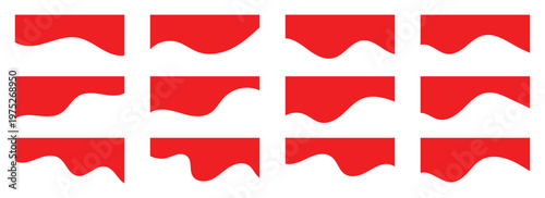 Website border collection, web page red divider shapes set. Geometric and organic separator headers for use graphic design template app, banner, page, poster, menu. Dividers set vector illustration.