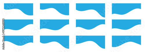 Abstract header border shapes for website banners and page dividers in blue colors. Divider icons set use for banners, dividers, headers, backgrounds, decorative elements, website and more. Eps10