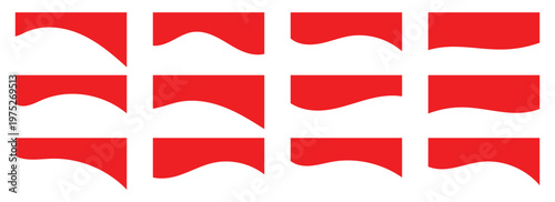 Abstract header border shapes for website banners and page dividers in red colors. Divider icons set use for banners, dividers, headers, backgrounds, decorative elements, website and more. Eps10