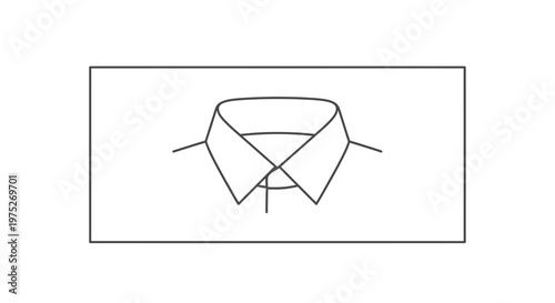 Clean Shirt Collar Icon, Minimalist Line Art, Fashion Symbol, Business Attire Element
